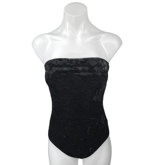 Urban Outfitters Out From Under Velour Velvet Strapless Tube Top Bodysuit Size M - Picture 1 of 4